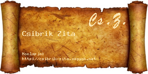Csibrik Zita névjegykártya